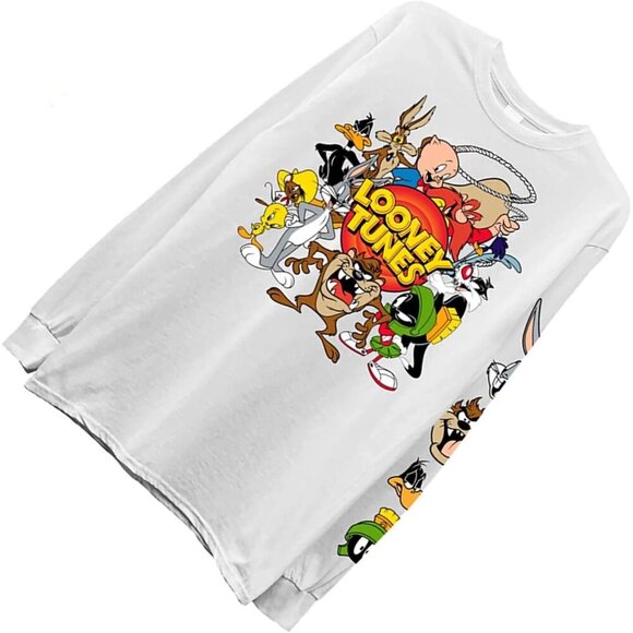 Mens Classic Shirt Marvin Long Sleeve Tee - Space Jam 90’s Long Sleeve T-Shirt - Picture 4 of 6